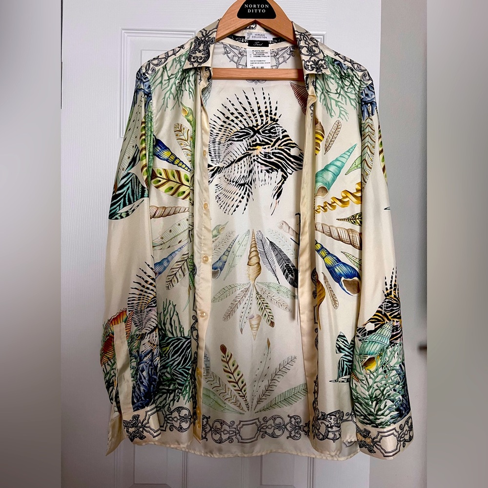 Versace Collection Man CAMICIA NEW TREND BASE STAMPA silk graphic dress shirt